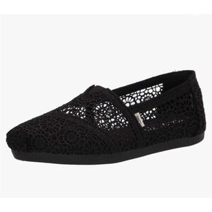TOMS black crocheted espadrilles, size 6.5, GUC.